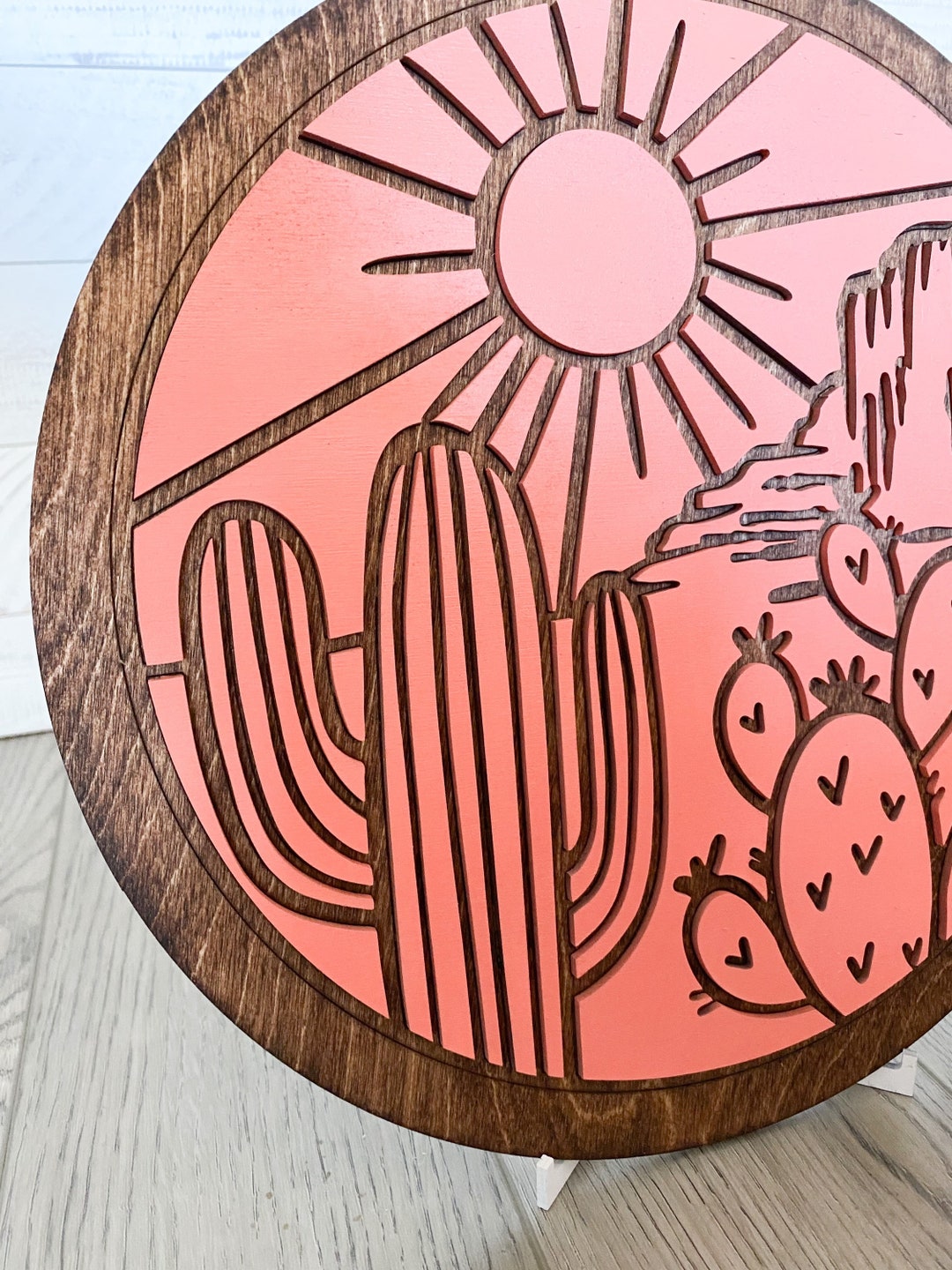 Boho Cactus Wall Decor Desert Themed Wall Art Saguaro Gallery Wall Art
