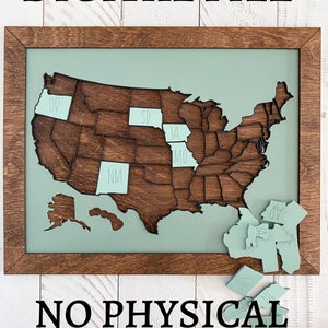 USA Travel Map Tracker | US Travel Fill In Puzzle Karte | SVG Digitale Datei | Glowforge Datei | Laser Cutter Datei | Laser Cut SVG