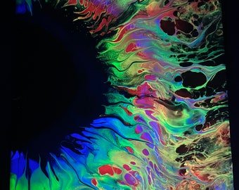 11” x 14” acrylic paint pour