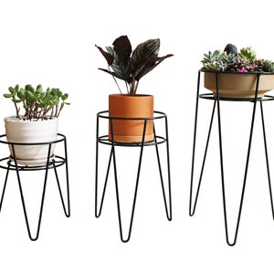 3-Pack Hairpin Plant Stands Indoor Metal Plant Stands, Plant Holders for Flower Pot Up to 7.25 Inch