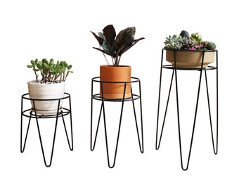 3-Pack Hairpin Plant Stands Indoor Metal Plant Stands, Plant Holders for Flower Pot Up to 7.25 Inch