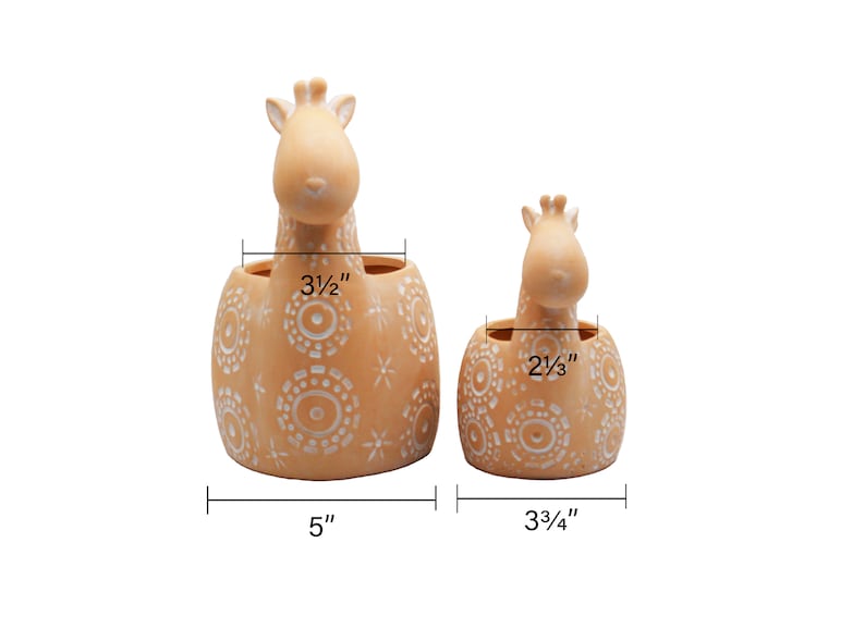 Terracotta Animal Planter Giraffe Succulent Pots 2pack Etsy