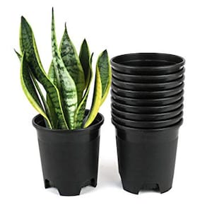 4.5 Inch Nursery Pot 10-Pack 0.35 Gallon Plastic Planters for Outdoor Indoor Plants Gardening Flower Pots Pot Liners Drainage Holes
