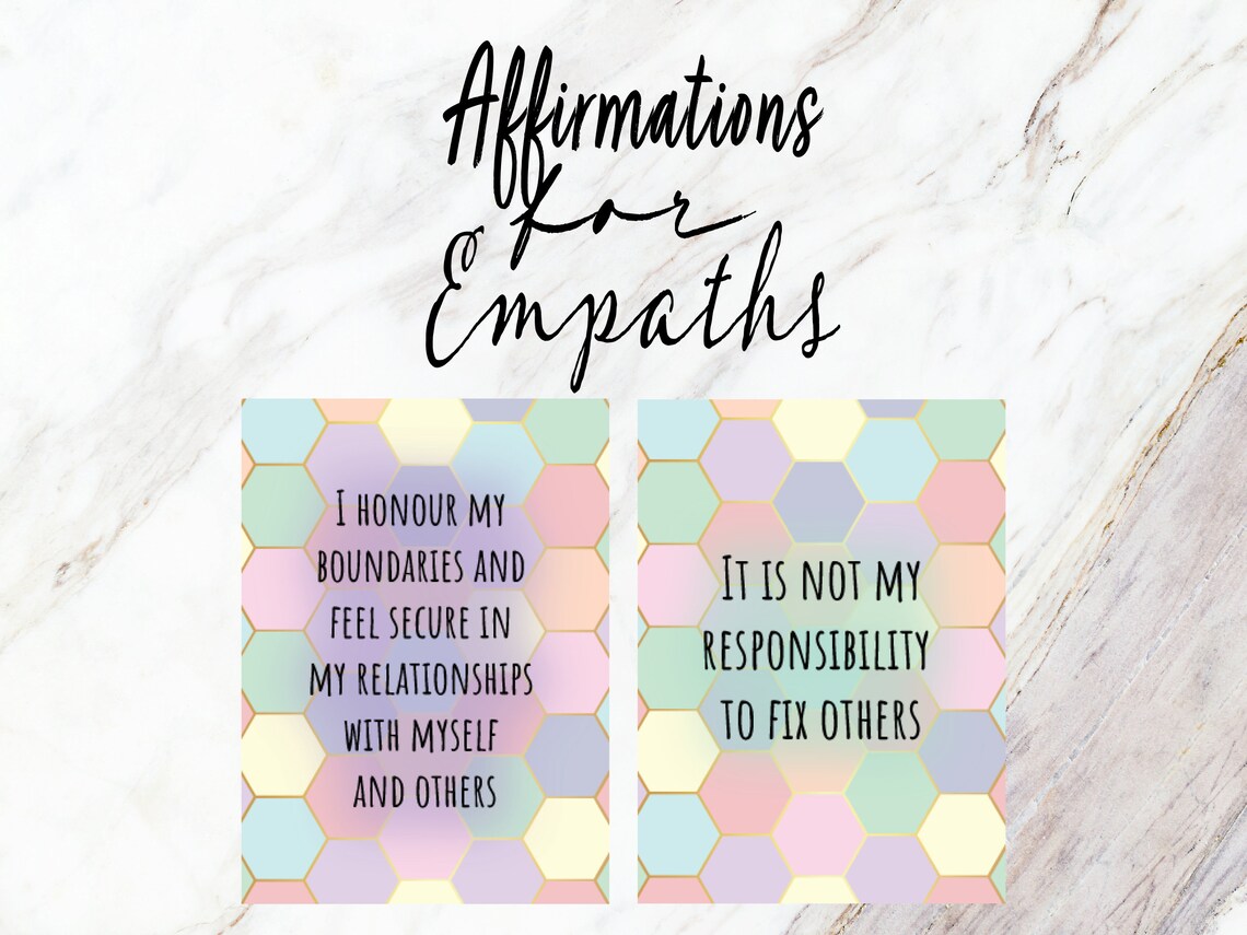 Set of 5 Affirmation cards for empaths printable download | Etsy