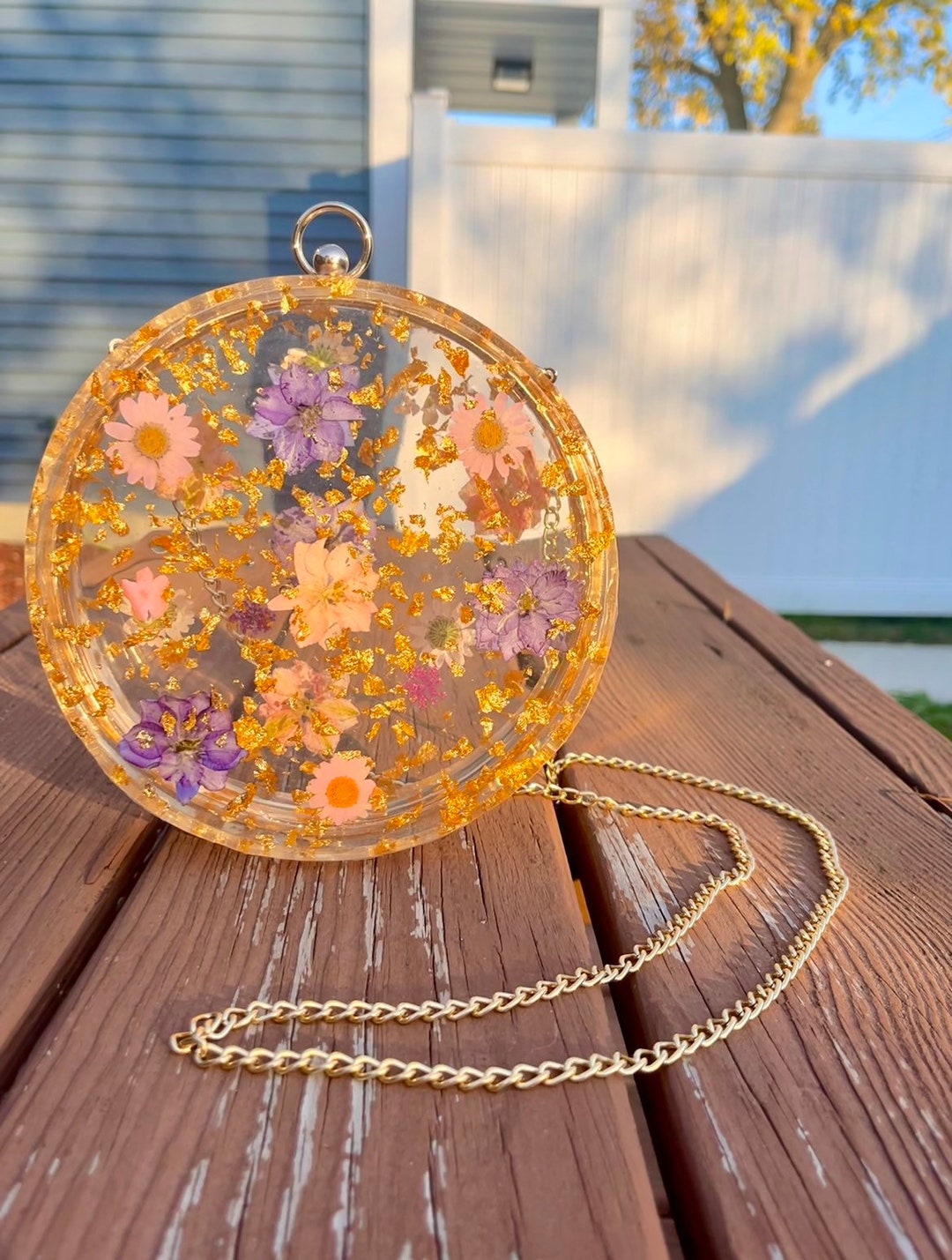 Angela Frascone Vintage Designer Resin Purse Handbag Whimsical Floral  Flowers | eBay