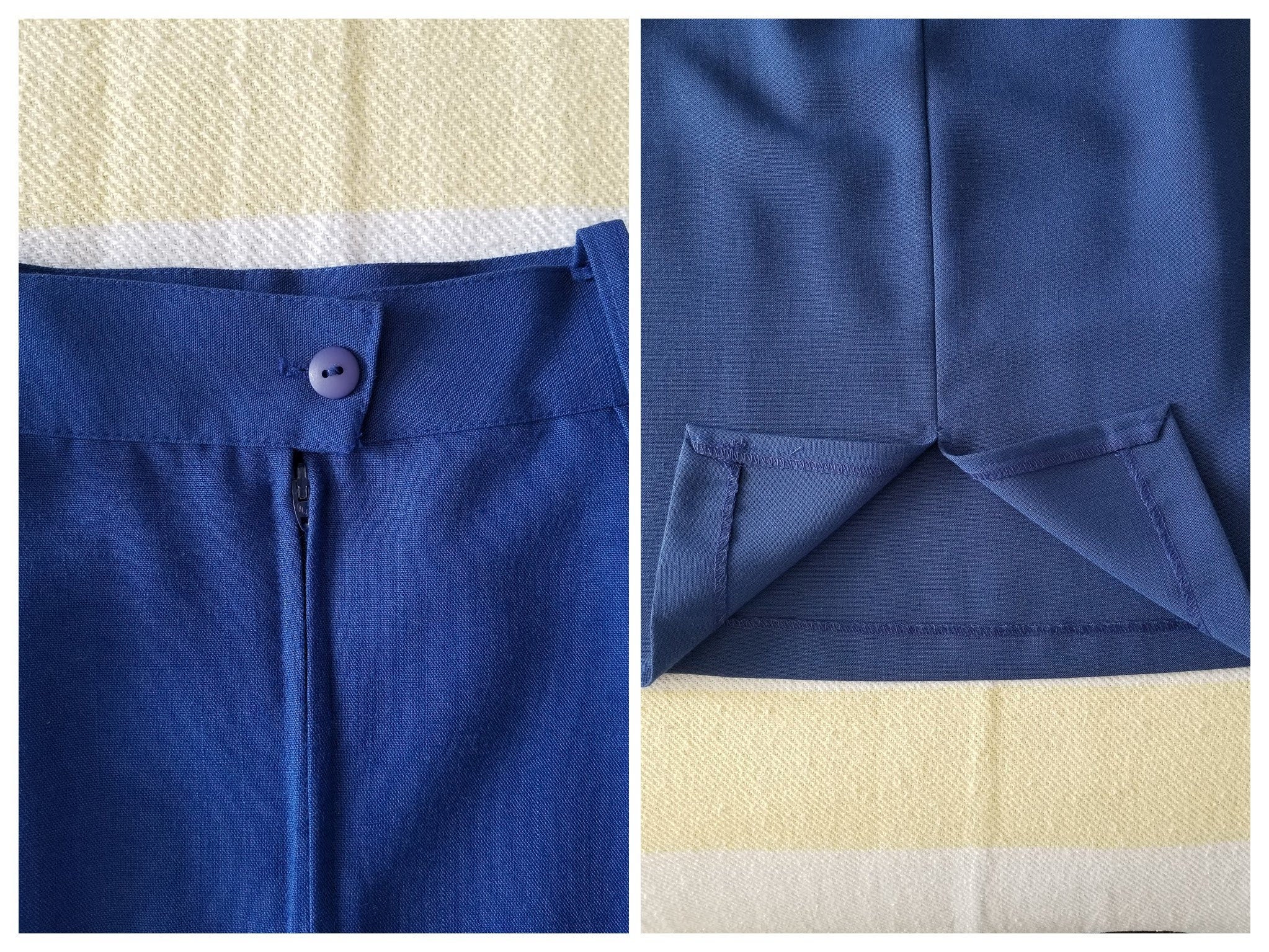 Sapphire Blue Pencil Skirt // Vintage 1980s / Bobbie Brooks Label ...