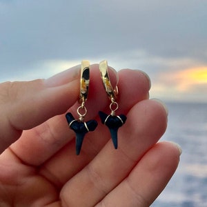 Gold-filled Sharks Teeth Hoop Earrings