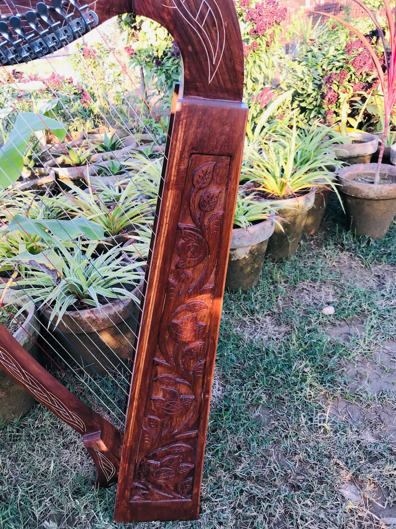 22 String Harp SOLID ROSEWOOD Extra Strings & Carrying Case Etsy