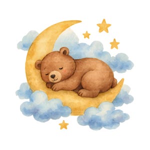 Ours qui dort lune PNG, lot de cliparts babyshower garçon, c'est un garçon fichiers png, bleu Boy shower png, fête de révélation de genre, anniversaire de bébé garçon