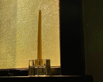 soporte votivo de vela de cristal cúbico