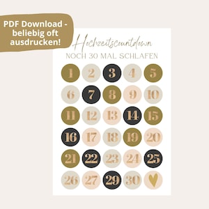 Gift for bride, wedding countdown
