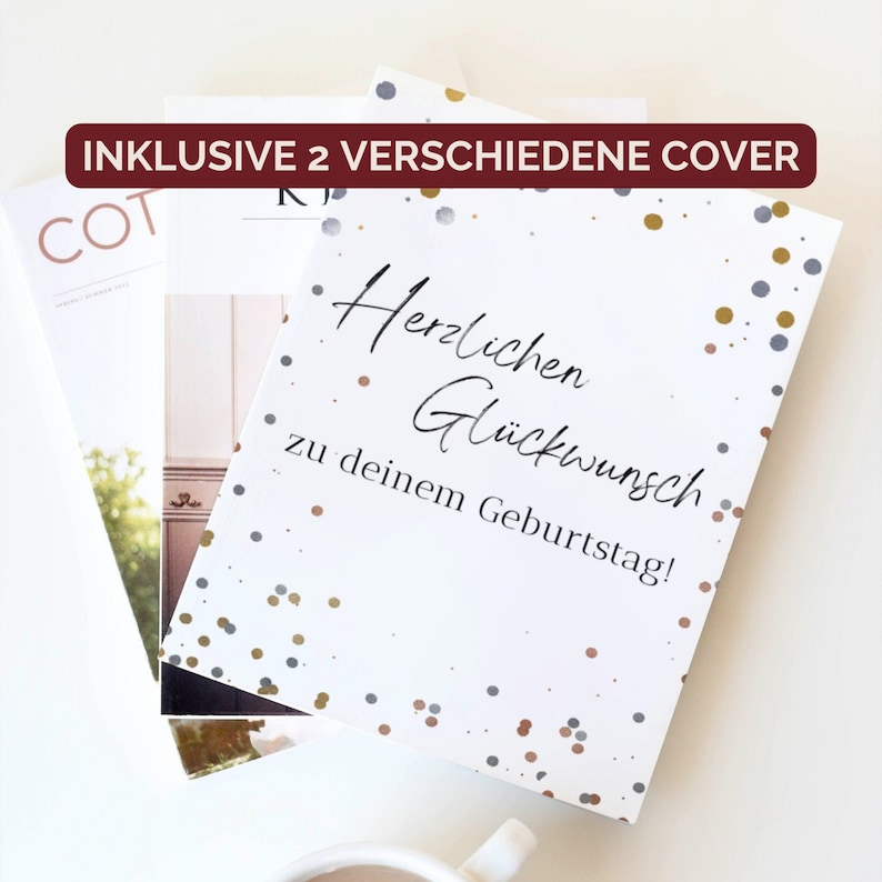 Birthday guestbook German, A4 format, instant download, print at home image 6