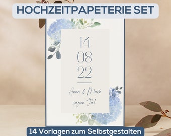 Templates for wedding invitations, wedding stationery to design yourself
