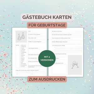 Birthday guestbook (German), A4 format, instant download, print at home