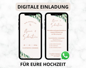 Digital wedding invitation (eCard), template floral