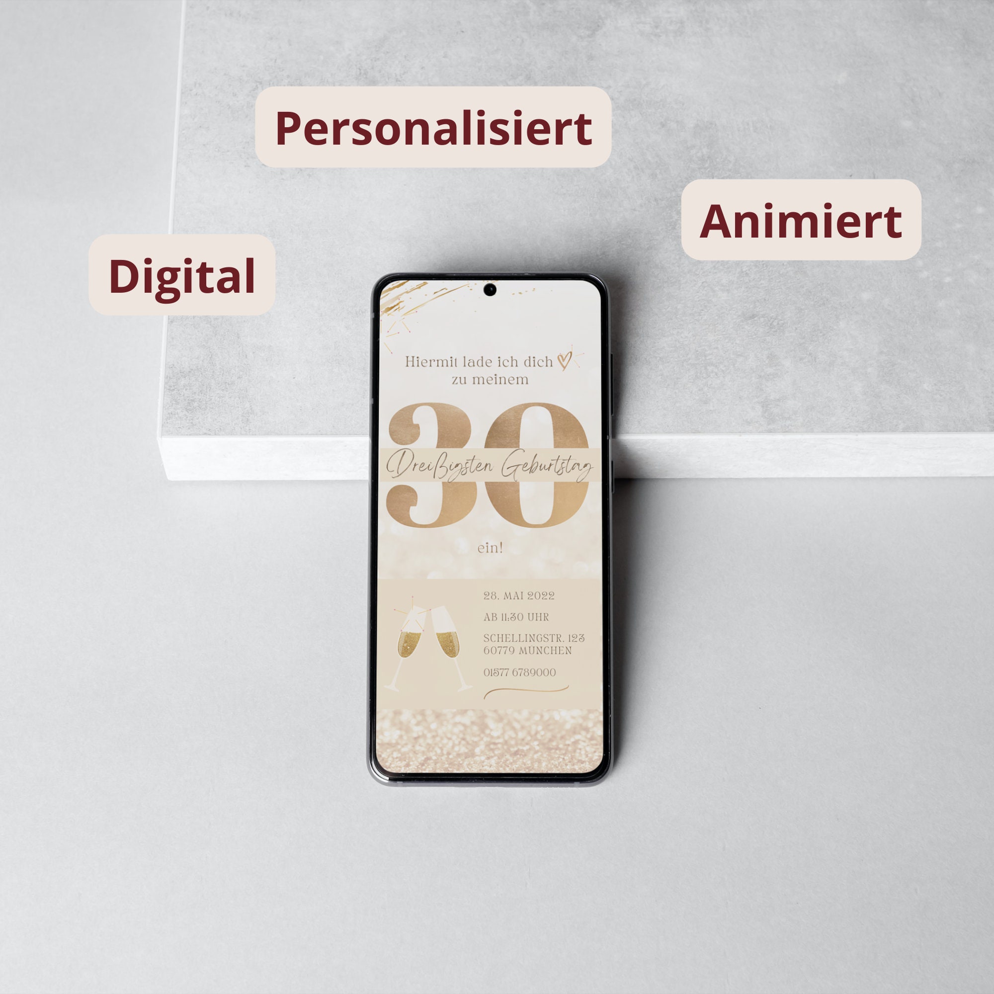 INVITI DI COMPLEANNO Personalizzati Inviti Oro Nero 30° 40° 50° 21 - Foto 8