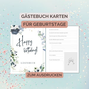 Birthday guestbook (German), A4 format, instant download, print at home