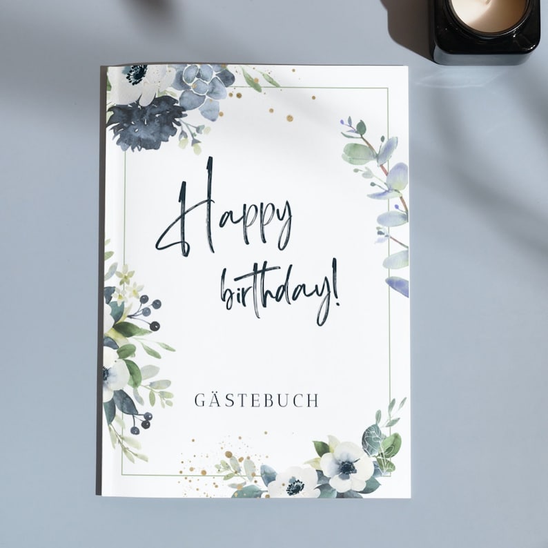 Birthday guestbook German, A4 format, instant download, print at home image 9
