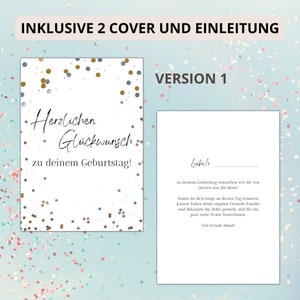 Birthday guestbook German, A4 format, instant download, print at home image 4