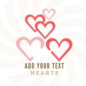 Bundle coeur VG - personnaliser les couleurs, coeurs liés, ajoutez votre propre texte, SVG et PNG pour couper le fichier pour Cricut