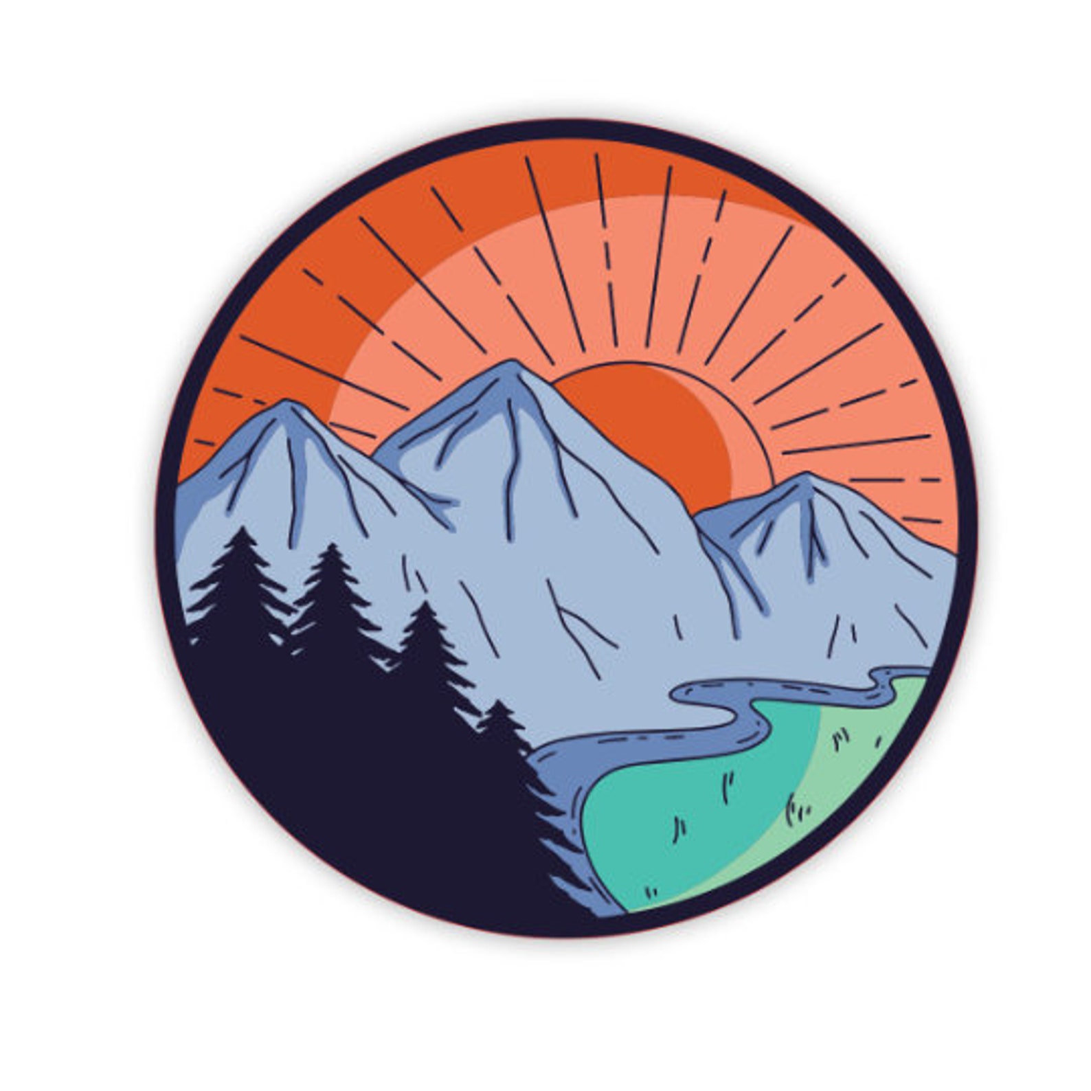 Sunrise Sticker Etsy