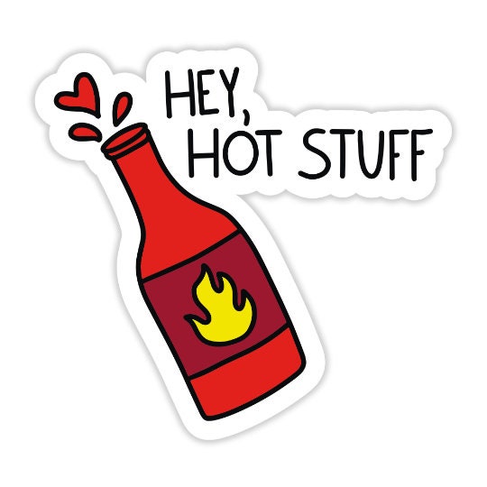 Hey Hot Stuff Fun Play on Asian Foods. Cute Get Together Card