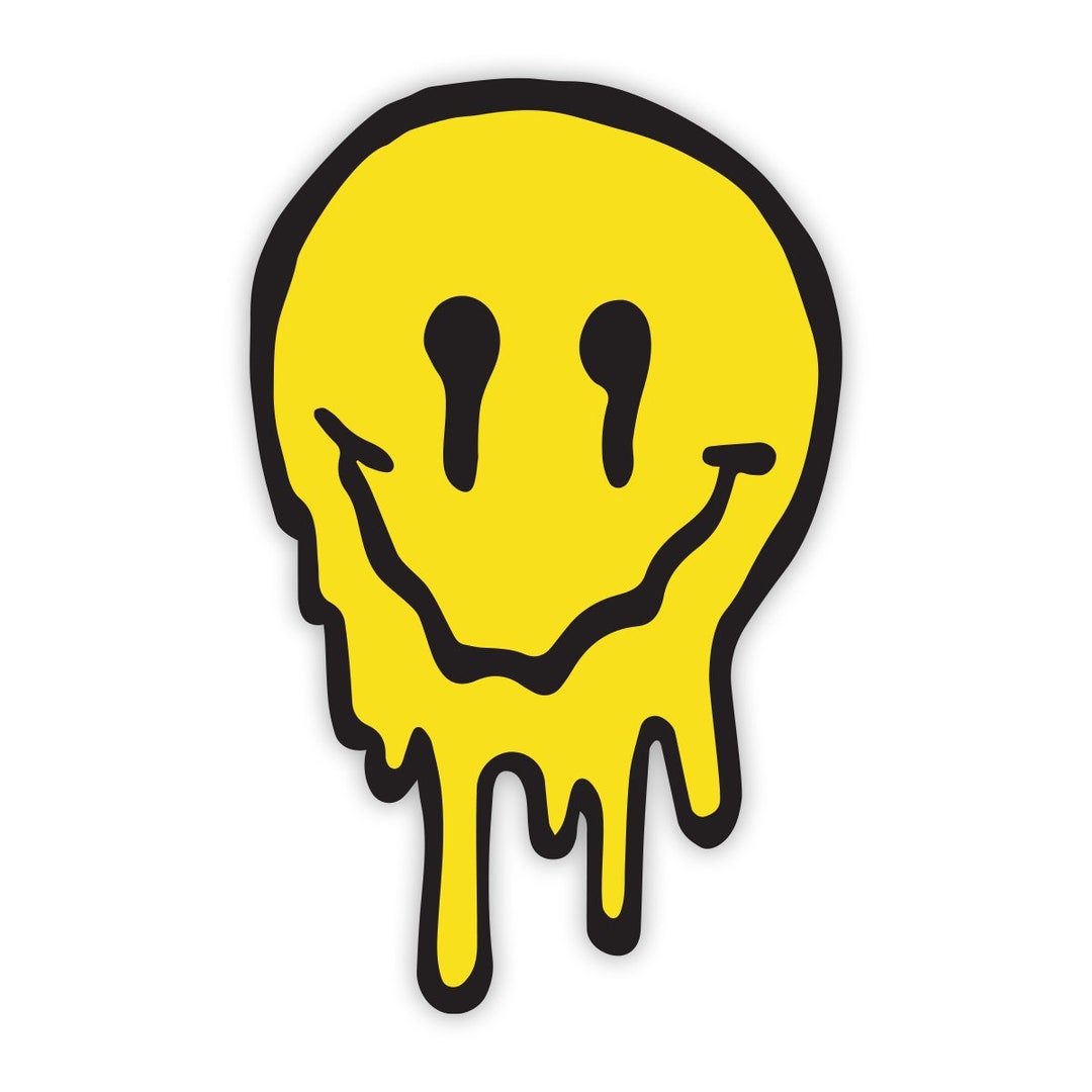 Yellow Drip Face Sticker - Etsy Israel