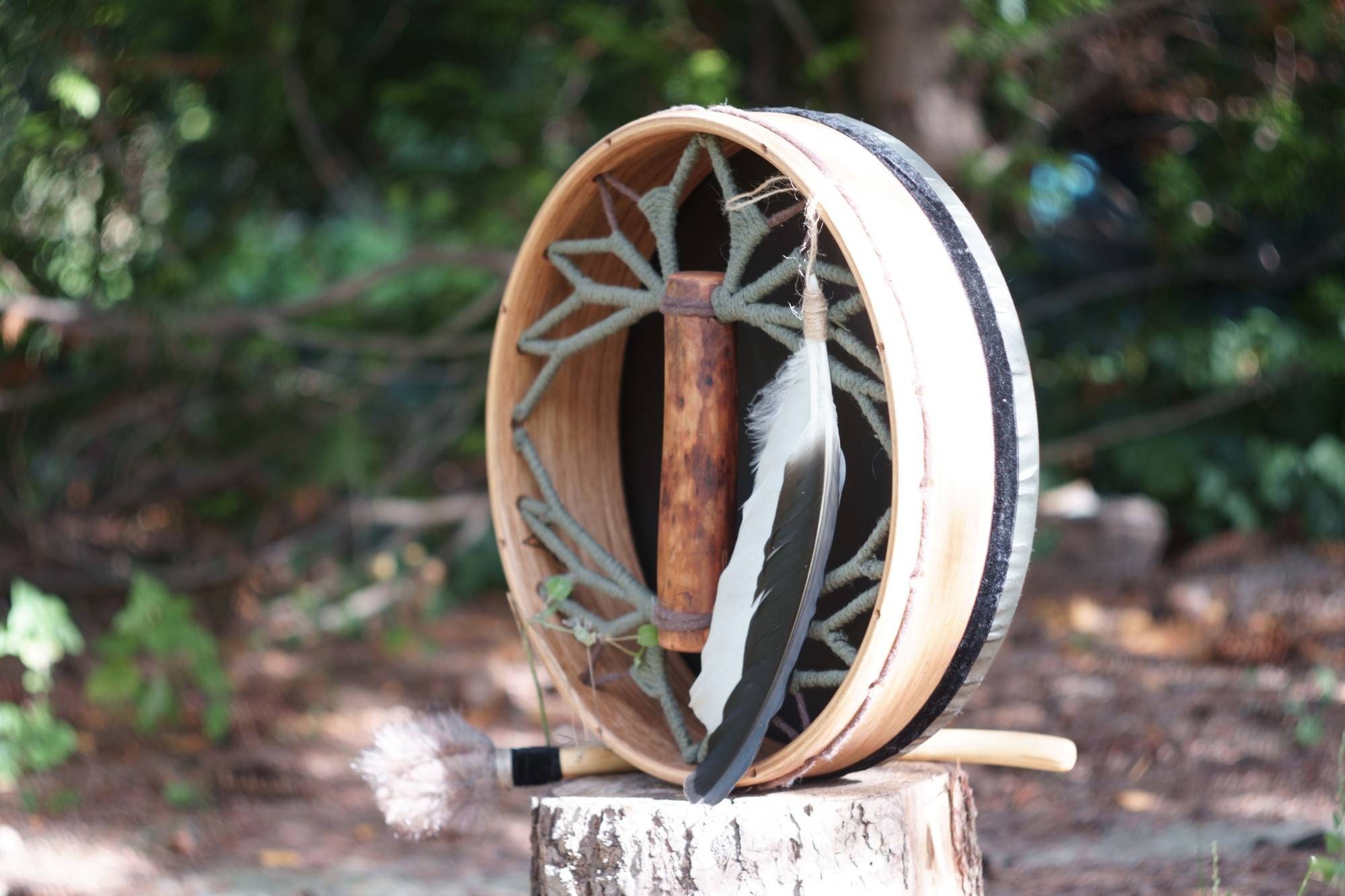 Custom Shamanic Drum Vegan Tunable High Quality Green Drum Etsy