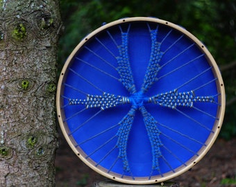 Vegan Shamanic Drum Indygo tunable shaman, artificial skin, frame drum, high quality made to order