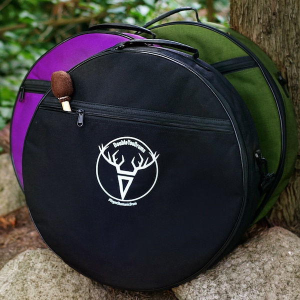 Drum bag for 37,5 cm 14,5 inch color BLACK bendir, tar, shaman drum, frame drum, hand drum, water resistant cover