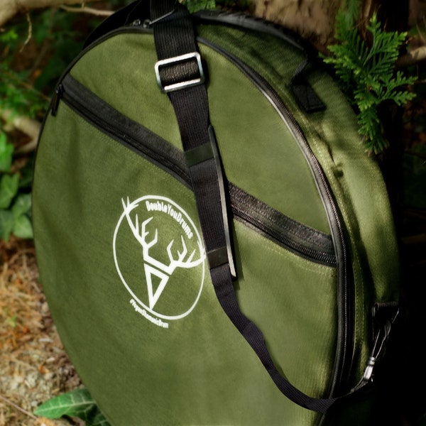 Drum bag for 34 cm 13,5 inch color GREEN bendir, tar, shaman drum, frame drum, hand drum, water resistant cover