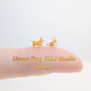 Extremely Tiny Micro Corgi Figurine - Miniatures are great for Jewelry, Diorama's, Resin, Train Sets, Book Nook's, and more!