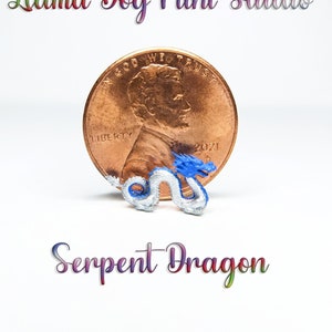 1 Hand Painted Micro Serpent Dragon - Miniature Figurines for Jewelry, Diorama's, Resin, Train Sets, Book Nook's, and more!