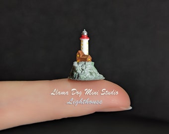 1 Hand Painted Miniature Lighthouse - Micro Figurines for Jewelry, Diorama&#39;s, Resin, Train Sets, Book Nook&#39;s, and more!