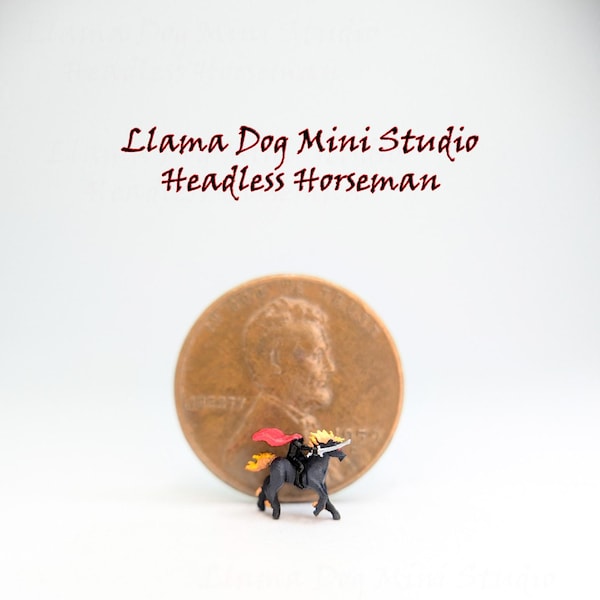 Headless Horseman Micro Miniature (7mm - 1/4") | Hand-Painted | Diorama Jewelry, Book Nooks, Halloween Crafts +
