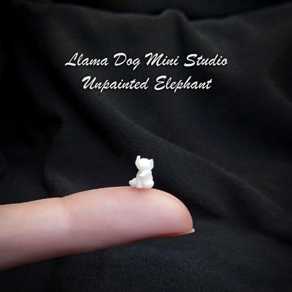 Unpainted Miniature Baby Elephant - Blank Miniature Figurines for Jewelry, Diorama's, Resin, Train Sets, Book Nook's, and more!