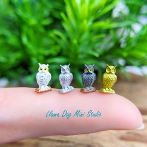 1 Hand Painted Micro Owl Figurine - Miniature Figurines great for Diorama&#39;s, Resin, Train Sets, Miniature Terrariums, Book Nook&#39;s, and more!