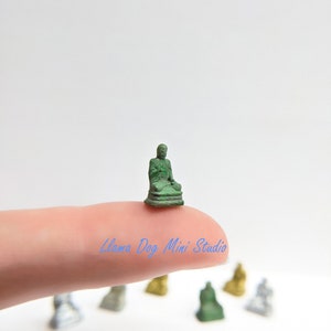 1 Hand Painted Miniature Buddha Statue - Micro Statue for Jewelry, Diorama's, Resin, Train Sets, Book Nook's and more!