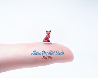 Hand Painted Micro Red Fox - Miniature Figurines for Jewelry, Diorama's, Resin, Train Sets, Book Nook's, and more!