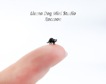 Micro Raccoon Figurine - Miniatures are great for Jewelry, Diorama's, Resin, Train Sets, Book Nook's, and more!