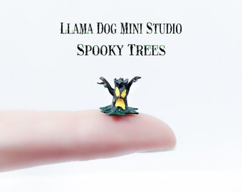 Spooky Trees Hand painted Miniatures - Micro Figurines for Jewelry, Diorama&#39;s, Resin, Train Sets, Book Nook&#39;s Inclusions, and more!
