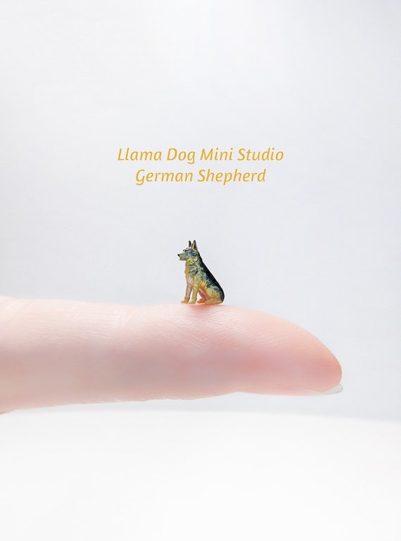 German Shepherd Micro Miniature (7.5mm - 5/16") | Hand-Painted | Diorama Jewelry, Book Nooks, Dog Crafts +