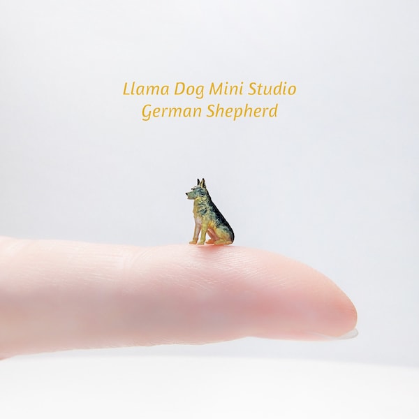 Micro Miniature German Shepherd Figurine - Miniatures are great for Jewelry, Diorama's, Resin, Train Sets, Book Nook's, and more!