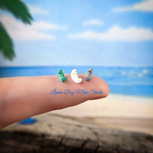 1 Manatí en miniatura pintado a mano - Microfiguras para joyería, dioramas, resina, trenes, rincones de lectura y mucho más.