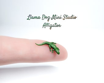 Miniature Alligator Hand Painted - Micro Figurines for Jewelry, Diorama's, Resin, Train Sets, Book Nook's, and more!