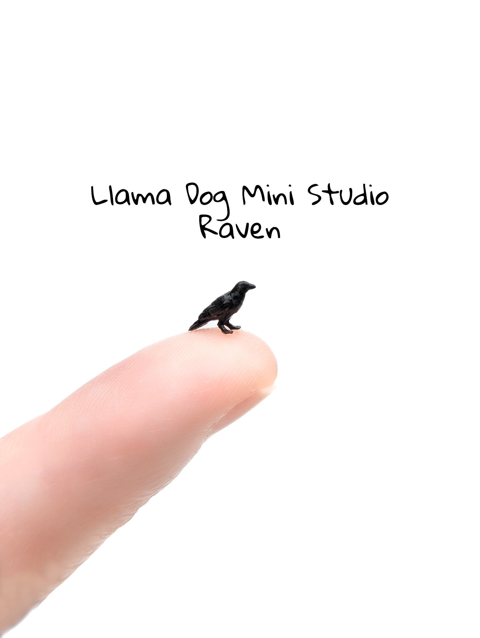 Extremely Tiny Micro Raven Figurine - Miniature Figurines for Jewelry Diorama's, Train Sets, Book Nook's, and Crafts!