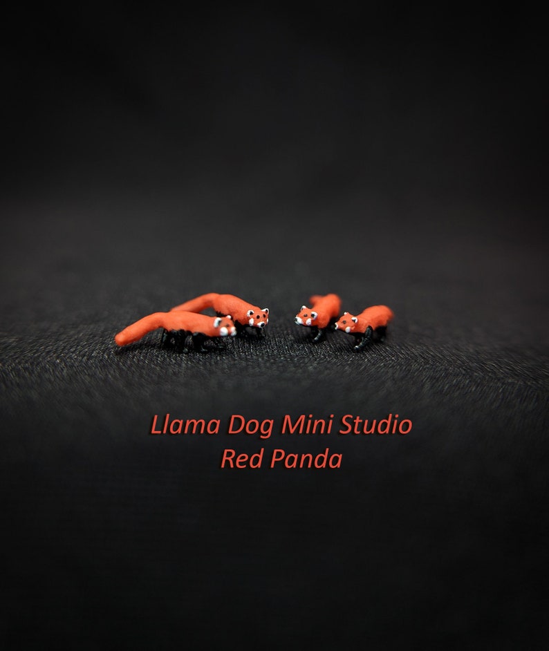 Micro Red Panda Figurine | Hand-painted Miniatures for Diorama Jewelry ...