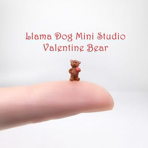 Extremely Tiny Micro Valentine Bear Figurine - Miniatures are great for Jewelry, Diorama&#39;s, Resin, Train Sets, Book Nook&#39;s, and more!