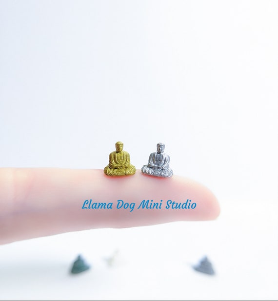 Kamakura Buddha Micro (6.5mm long - 1/4") | Hand-Painted | Diorama Jewelry, Book Nooks, Zen Crafts +