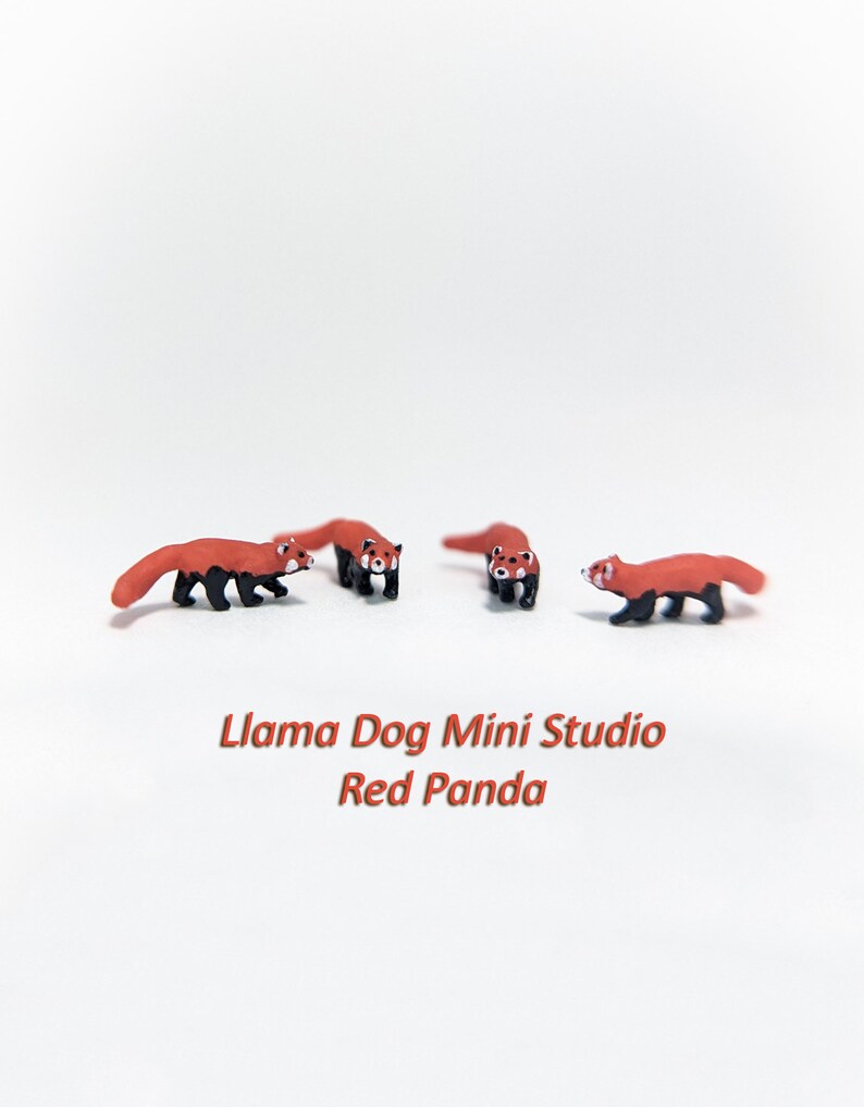 Micro Red Panda Figurine | Hand-painted Miniatures for Diorama Jewelry ...